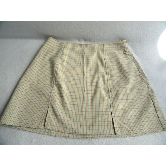 Urban Outfitters UO Cream Betty Double Notched Mini Skirt - Size L Large - Picture 2 of 6